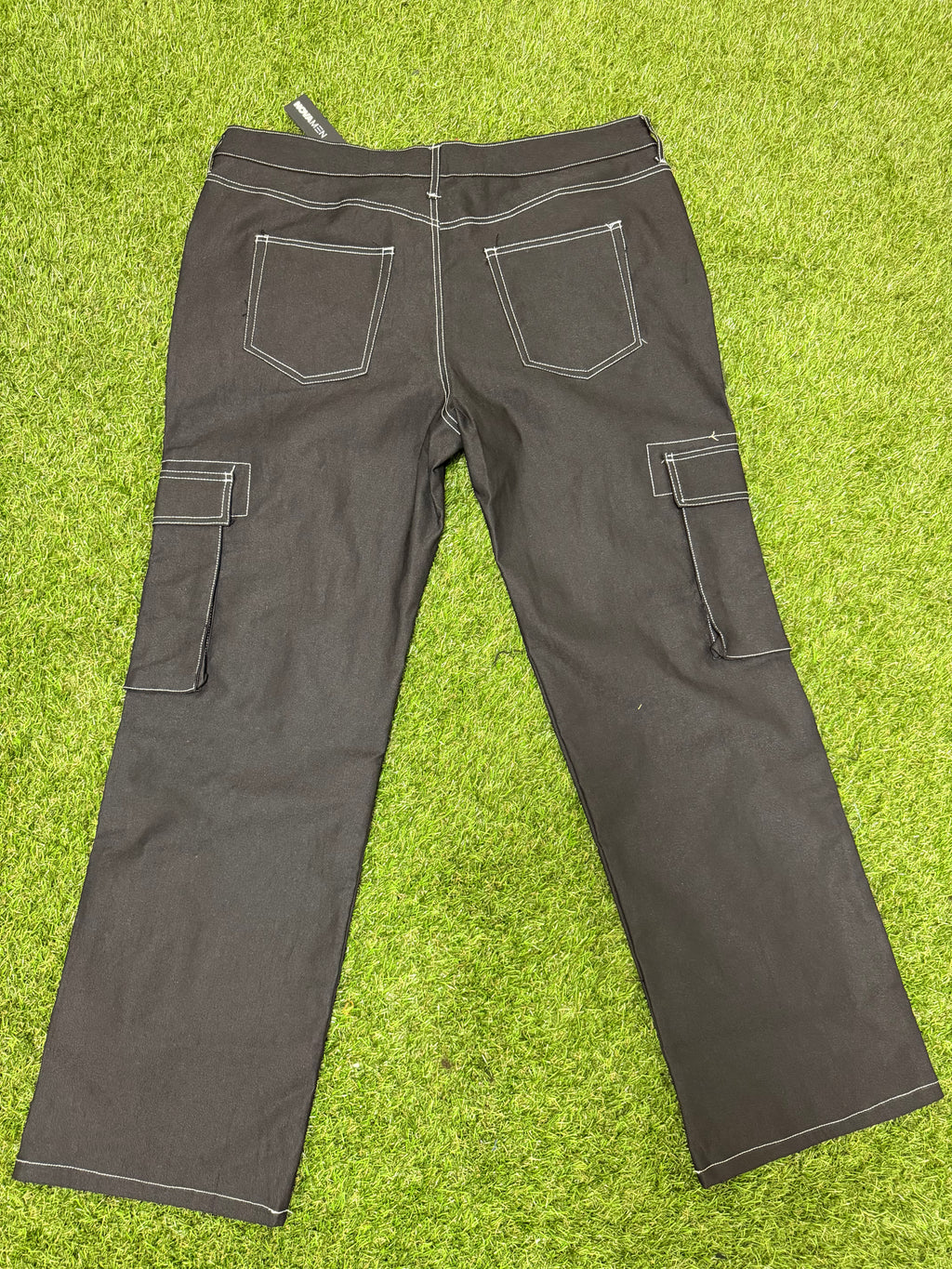 Contrast lining carpenter straight jeans