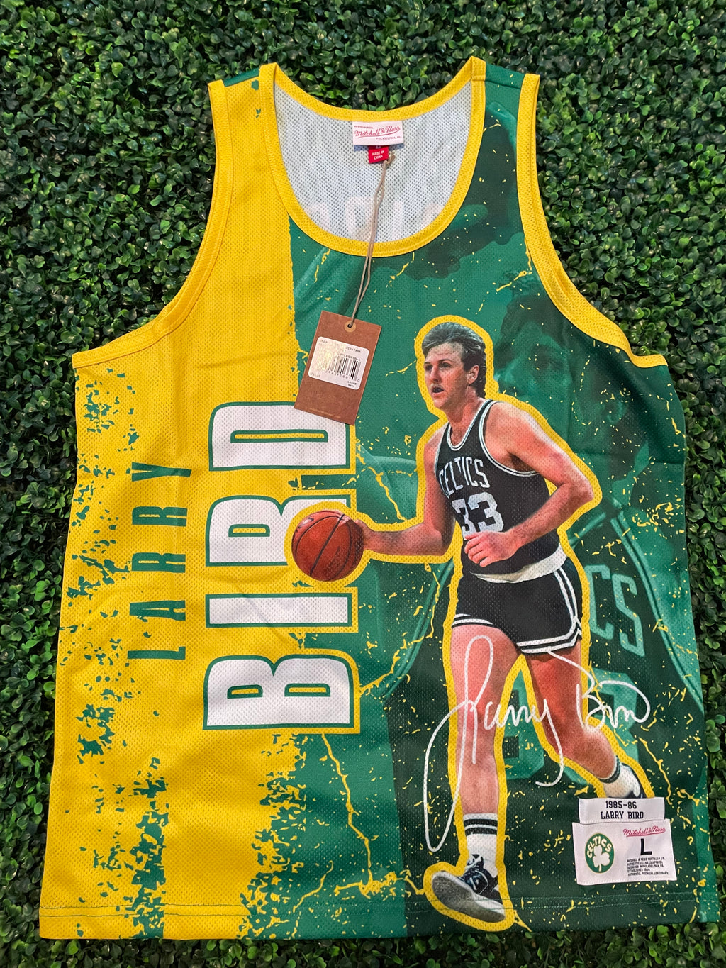 NBA PLAYER BURST MESH TANK CELTICS LARRY BIRD MITCHELL & NESS